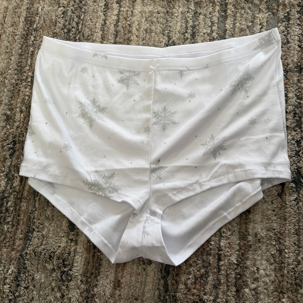 Women's SKIMS Plush Rhinestone Snowflake PJ Short 2X SKU684